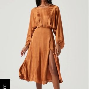 Amber Satin Midi